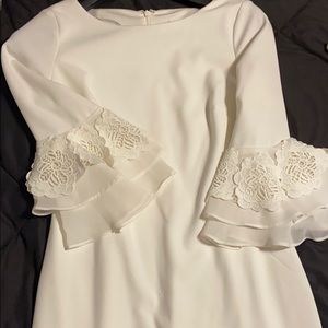 White sleeved Calvin Klein dress